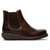 Fly London Salv195 - Women's Wedge Heel Leather Chelsea Ankle Boots