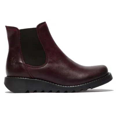 Fly London Salv195 - Women's Wedge Heel Leather Chelsea Ankle Boots