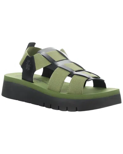 Fly London Samb Leather Sandal In Green