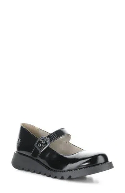 Fly London Samp Mary Jane Loafer In Black Patent