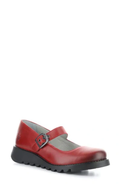 Fly London Samp Mary Jane Loafer In Red Rug