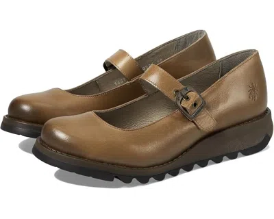 Fly London Samp132fly Mary Jane Women's Us 9-9.5 Taupe Adjustable Strap Khd1563