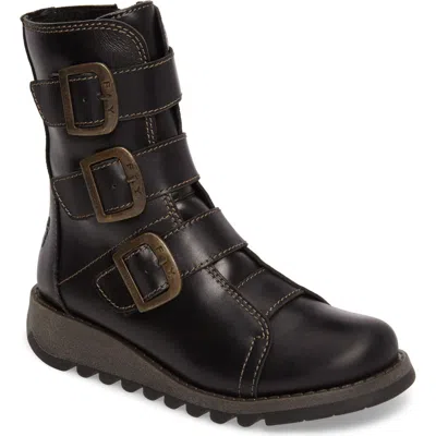 Fly London Scop Boot In Black Leather