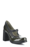 Fly London Seif T-strap Pump In Military Black