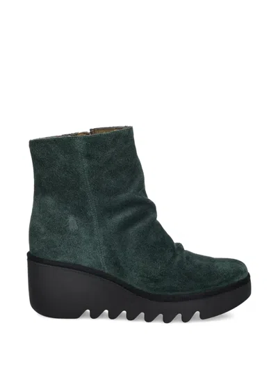 Fly London Side-zip Ankle Boots In Green