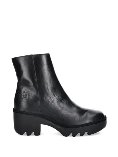 Fly London Side-zip Platform Boots In Black