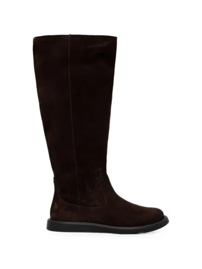 Fly London Suede Knee-high Boots In Burgundy