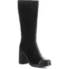 Fly London Susi Knee High Platform Boot In 002 Black Dublin/oil