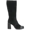 Fly London Susi Knee High Platform Boot In Black In 002 Black Dublin/ Oil