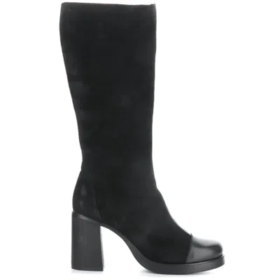 Fly London Susi Knee High Platform Boot In Black In 002 Black Dublin/ Oil