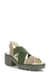 Fly London Taji Platform Slingback Sandal In Brown