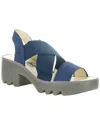 Fly London Taji Platform Slingback Sandal In Blue