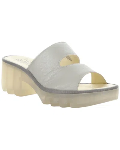 Fly London Tech Leather Sandal In Silver