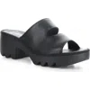 Fly London Tech Platform Sandal In Black