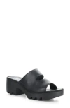 Fly London Tech Platform Sandal In Black Mousse