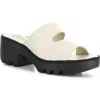 Fly London Tech Platform Sandal In White