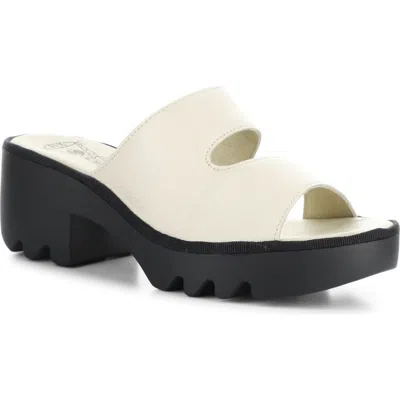 Fly London Tech Platform Sandal In White