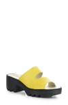 Fly London Tech Platform Sandal In Yellow Mousse