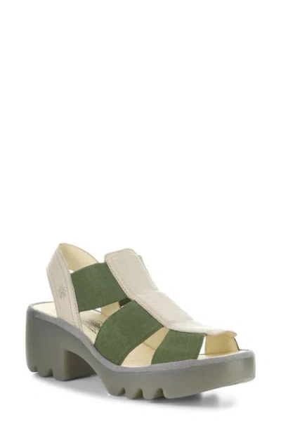 Fly London Teev Platform Sandal In Green
