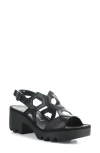 Fly London Tewa Strappy Platform Sandal In Black