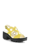 Fly London Tewa Strappy Platform Sandal In Bright Yellow