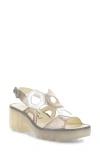 Fly London Tewa Strappy Platform Sandal In Sahara/silver