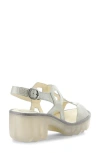 Fly London Tewa Strappy Platform Sandal In Silver