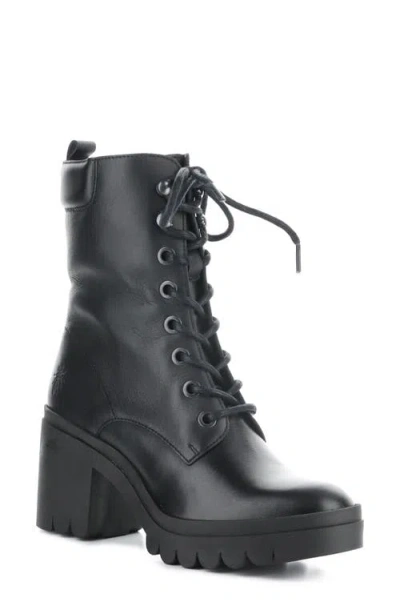 Fly London Tiel Combat Boot In 011 Black Dublin