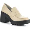 Fly London Toky Platform Penny Loafer In Cream Dublin
