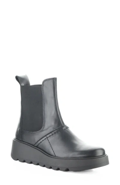 Fly London Tolk Platform Wedge Chelsea Boot In Black