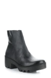 Fly London Toor Platform Bootie In Black Mousse