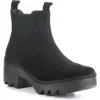 Fly London Trig Platform Chelsea Boot In Black Oil Suede