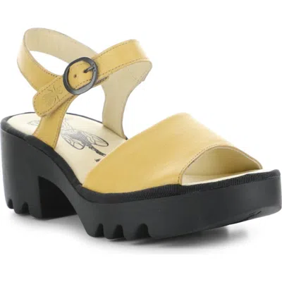 Fly London Tull Platform Sandal In Yellow