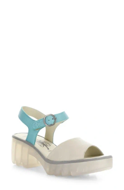 Fly London Tull Platform Sandal In Cloud/ Turquoise
