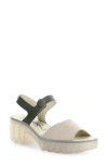 Fly London Tull Platform Sandal In Taupe/ Khaki Mousse