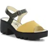 Fly London Tull Platform Sandal In Yellow