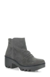 Fly London Tulp Lug Sole Platform Bootie In Gray