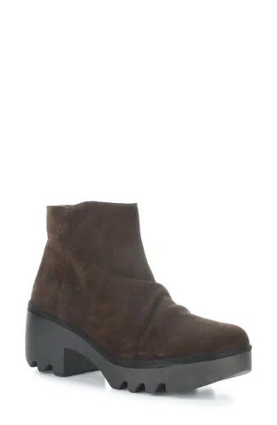 Fly London Tulp Lug Sole Platform Bootie In Brown