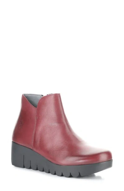 Fly London Vang Wedge Bootie In Red