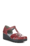Fly London Velt Platform Wedge Fisherman Sandal In Red