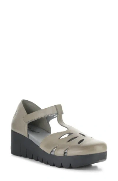 Fly London Velt Platform Wedge Fisherman Sandal In Gray