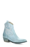 Fly London Wami Western Boot In Sky Blue Velvet