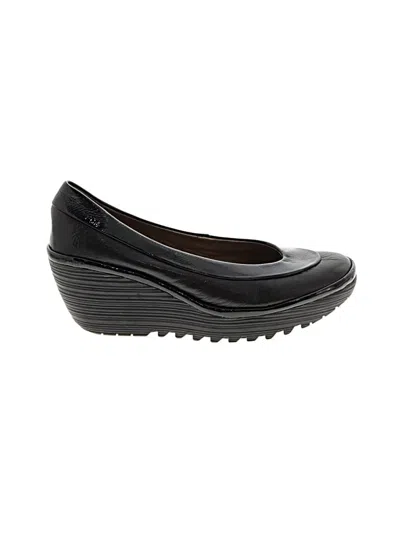 Pre-owned Fly London Wedges In Black