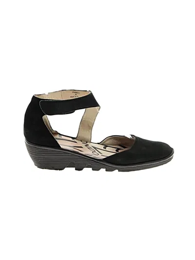 Pre-owned Fly London Wedges In Black