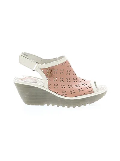Pre-owned Fly London Wedges In Pink
