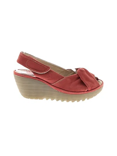 Pre-owned Fly London Wedges In Red