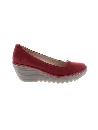 Pre-owned Fly London Wedges In Red