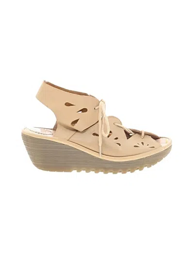 Pre-owned Fly London Wedges In Tan