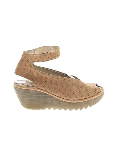 Pre-owned Fly London Wedges In Tan
