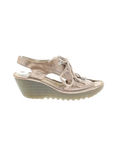 Pre-owned Fly London Wedges In Tan